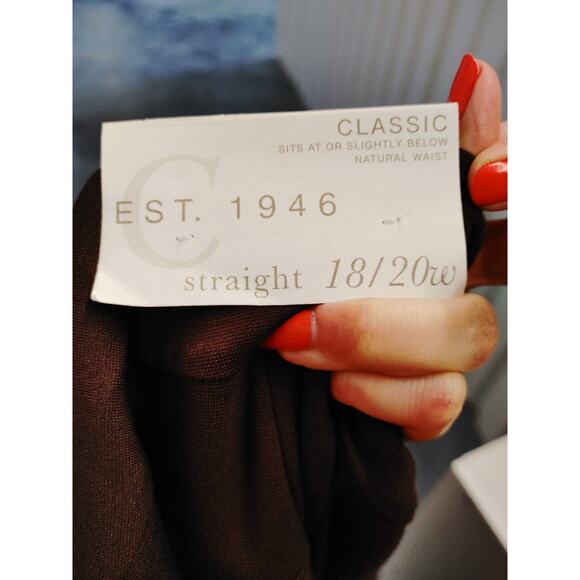 Est. 1946 Pants Trouser Classic Straight Chocolate Brown sz 18/20W NWT - Picture 6 of 6